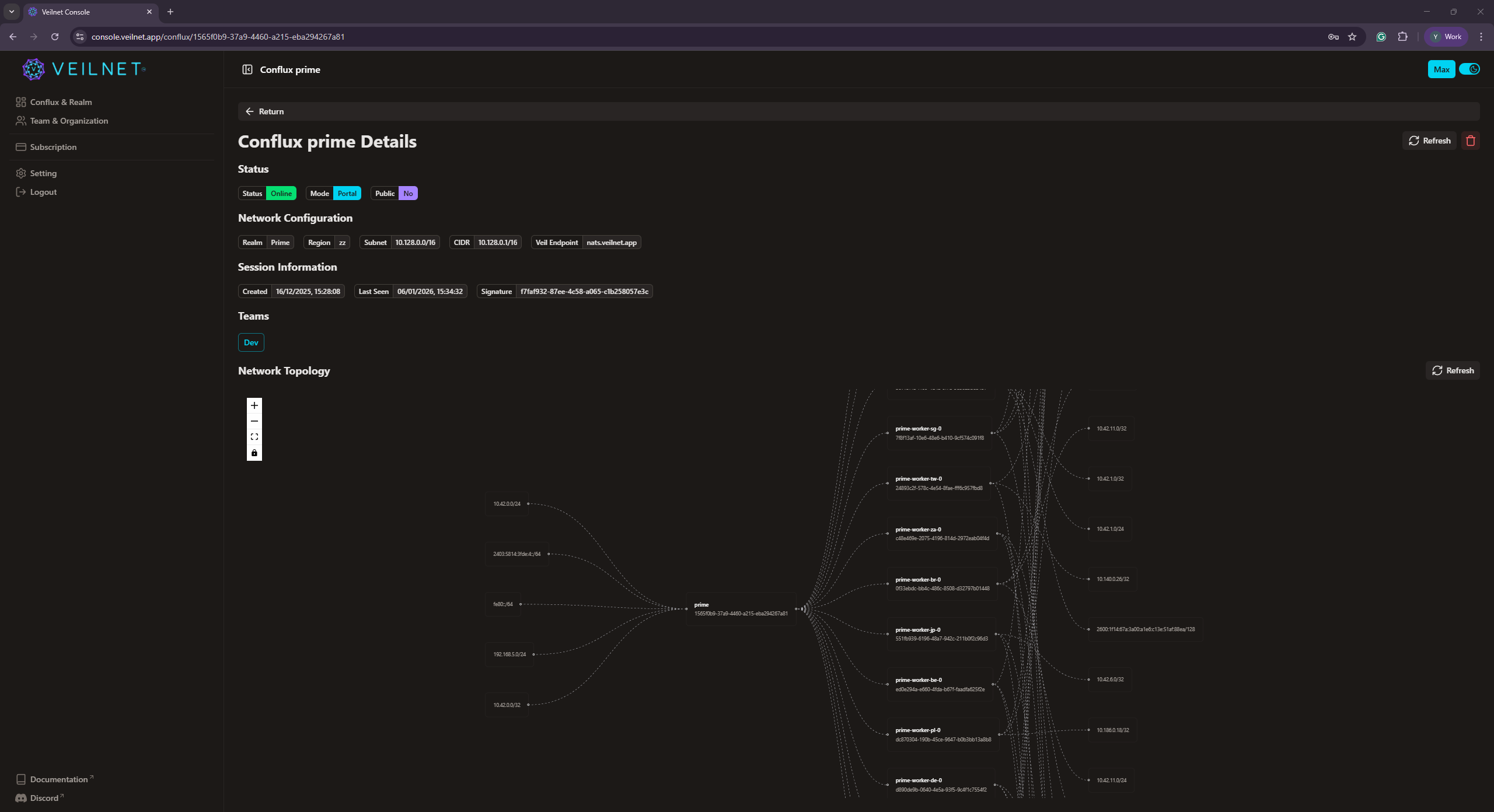 Associate a Team to a Conflux Instance