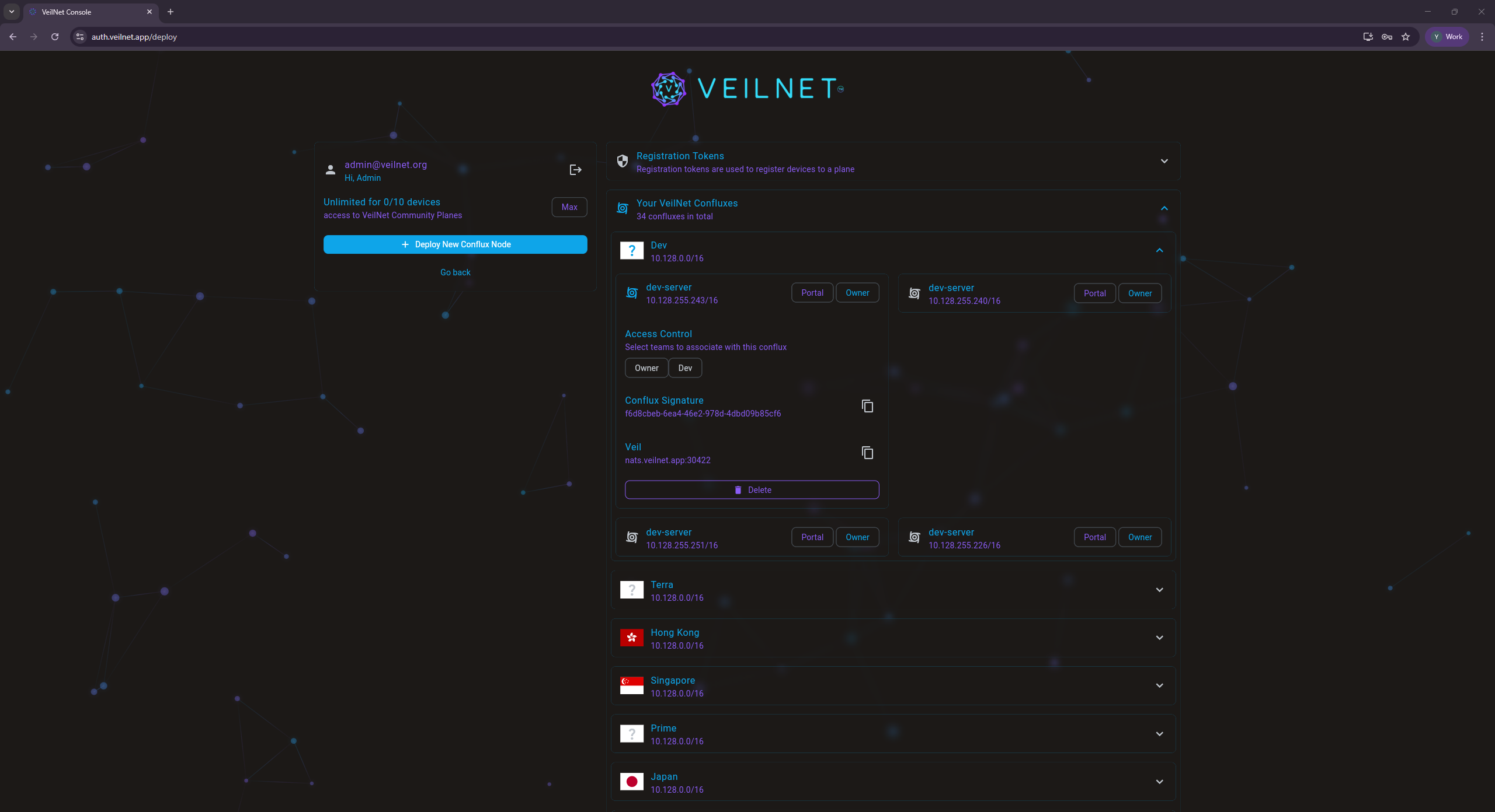 Delete a Conflux Instance