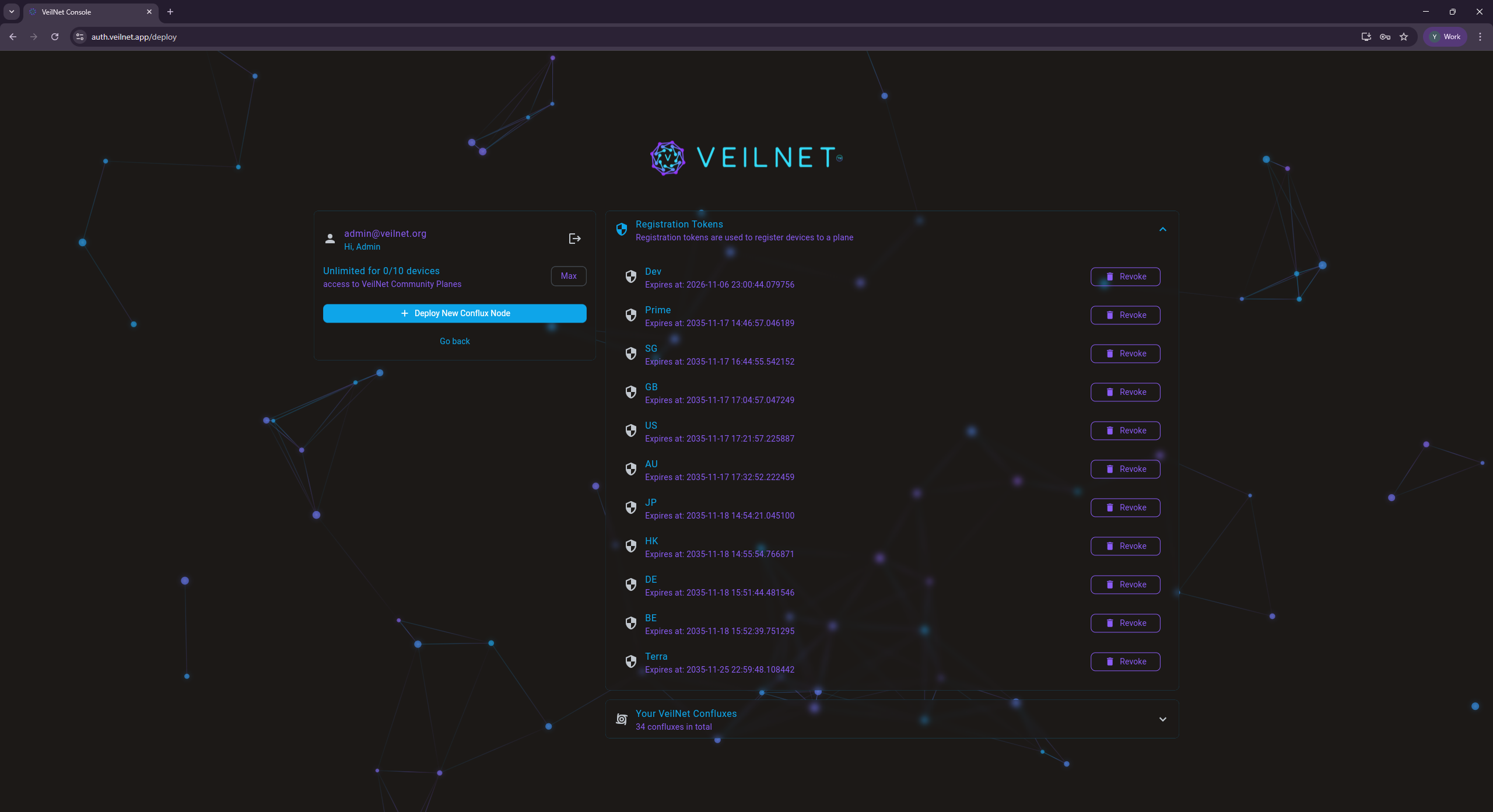 Revoke a Registration Token