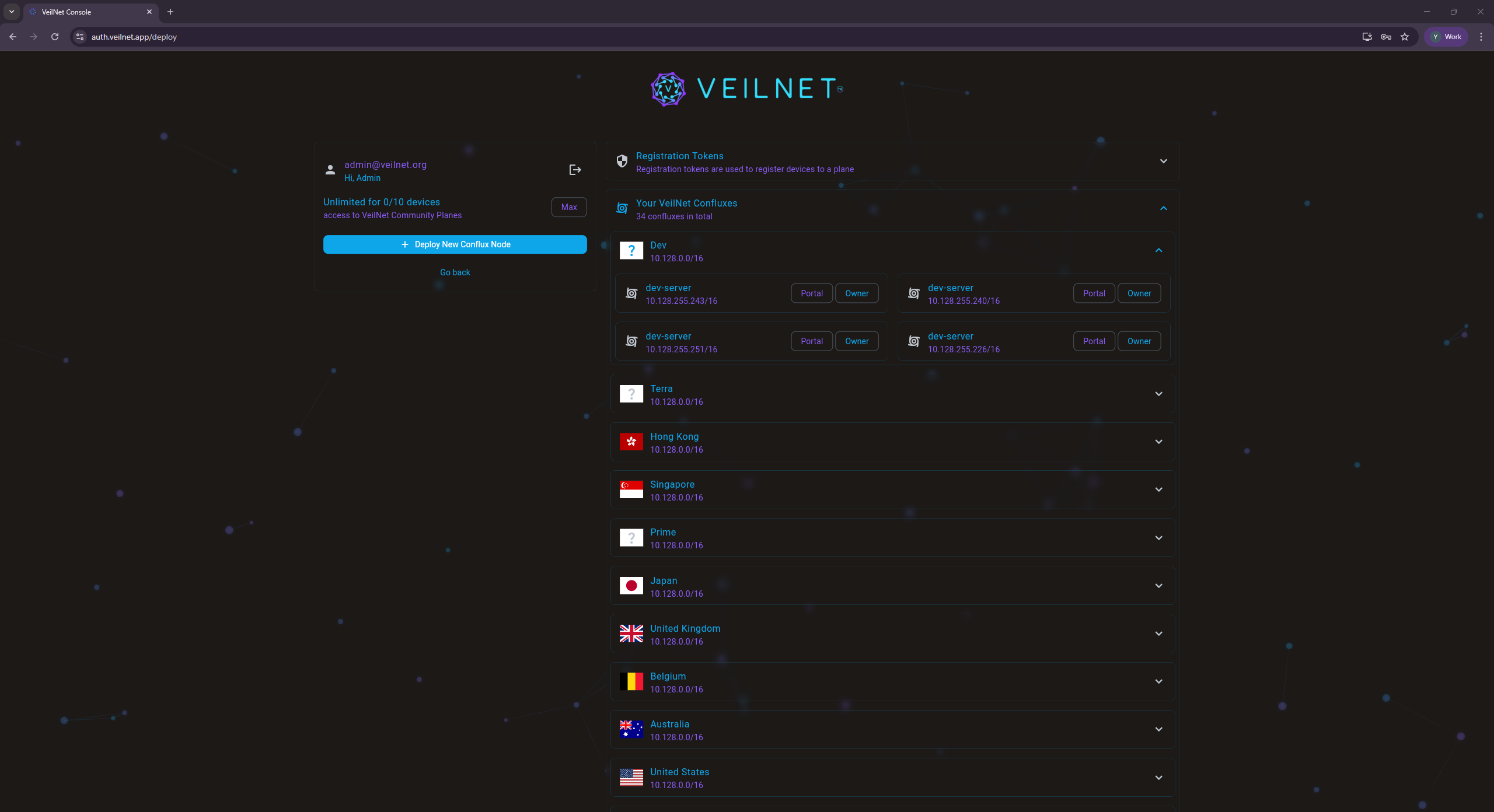 View Conflux Instances
