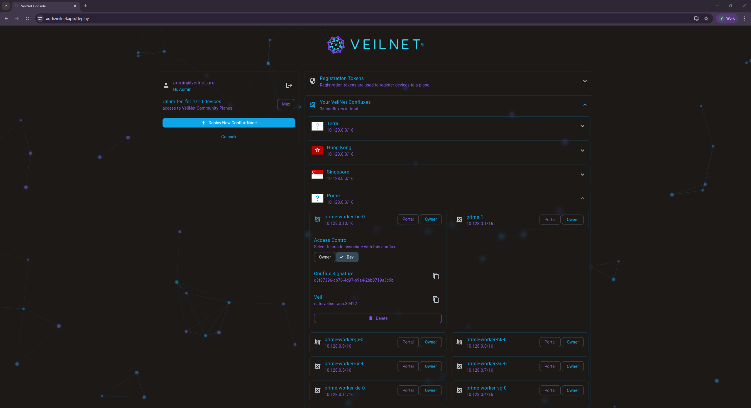 Associate a Team to a Conflux Instance