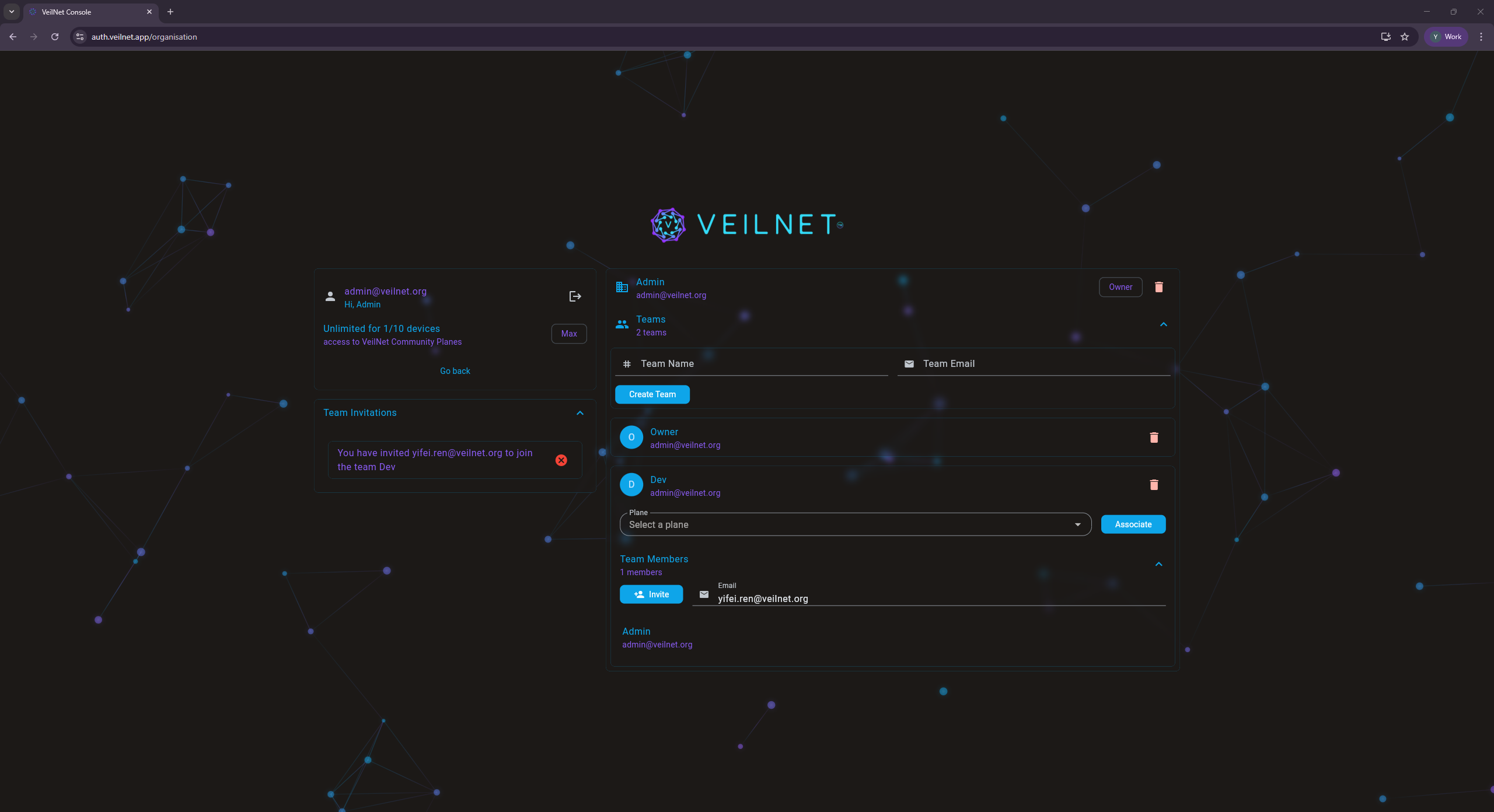 Invite a User to a Team
